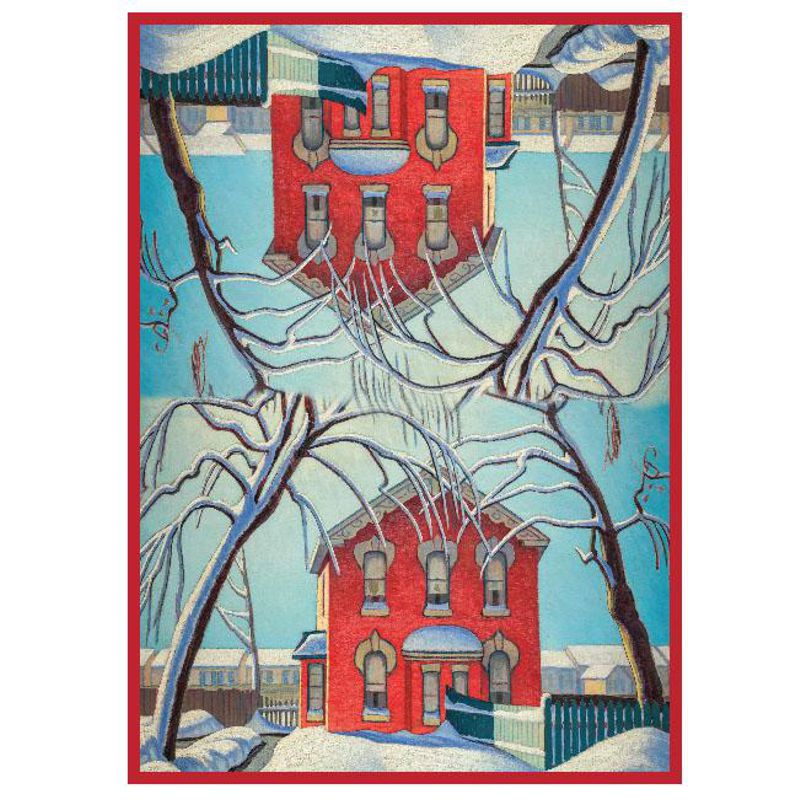 Lawren Harris - Red House in Winter Microfibre Towel - 20" x 28" - Click Image to Close